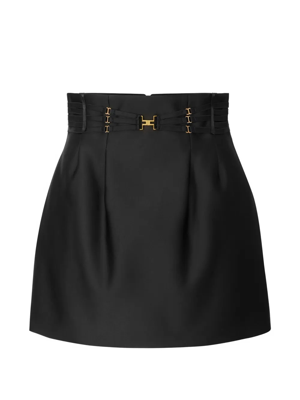 Elisabetta Franchi satin with elastic straps mini skirt - Nero