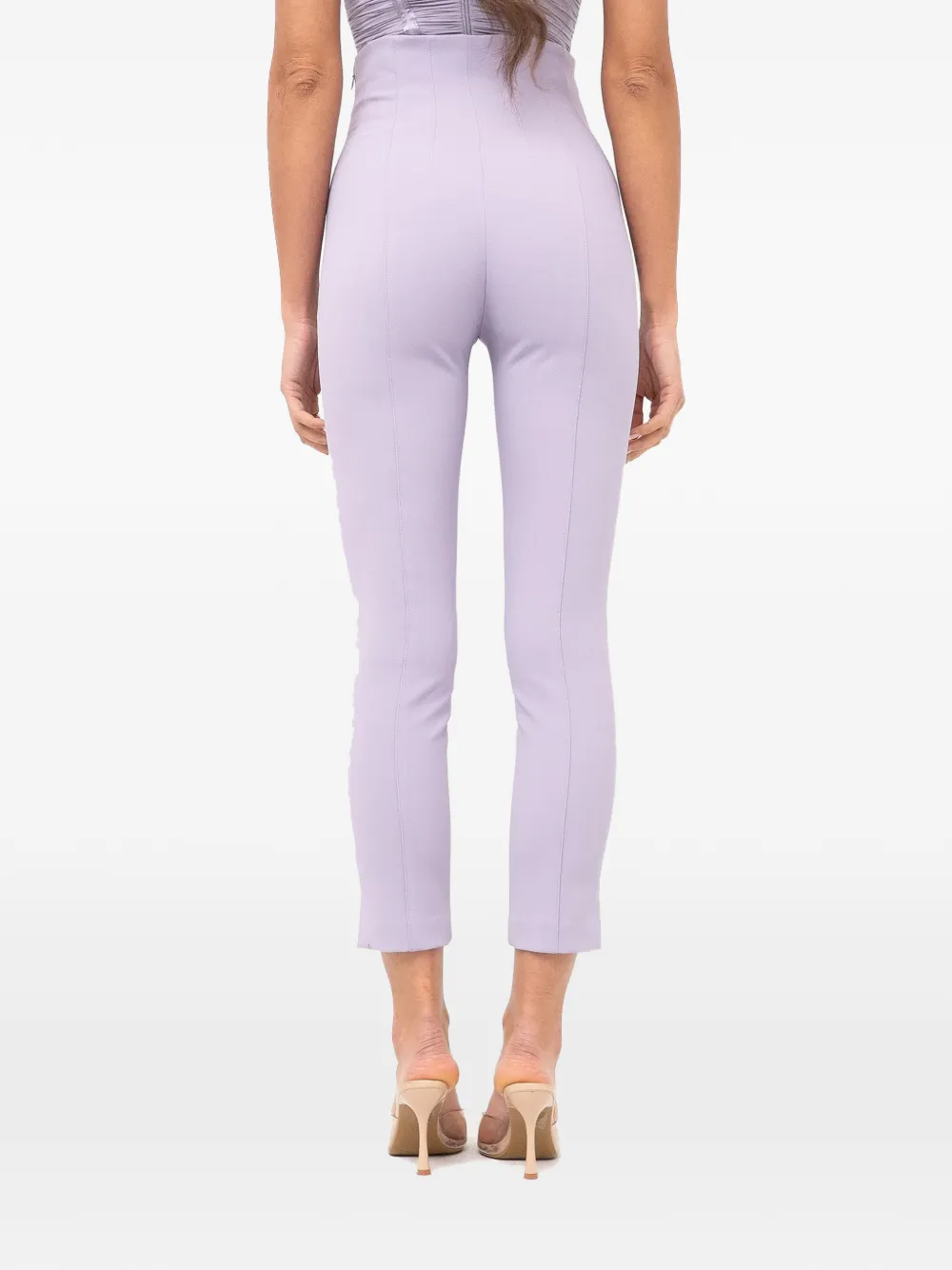  Elisabetta Franchi Logo Cropped Trousers - Purple 