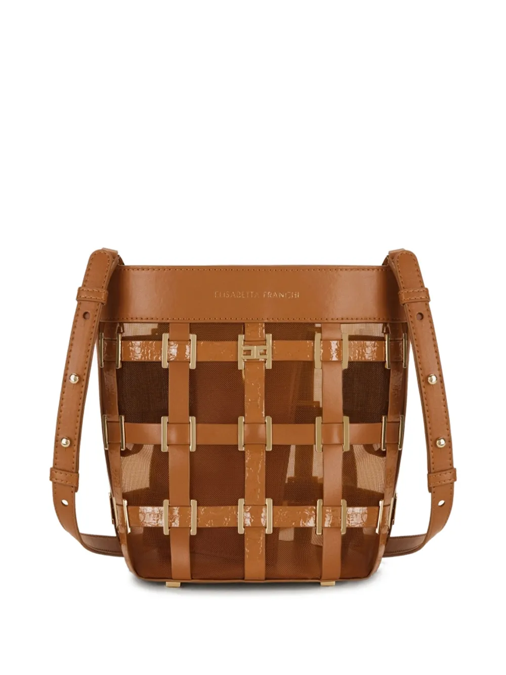 Elisabetta Franchi woven leather tote bag - Marrone