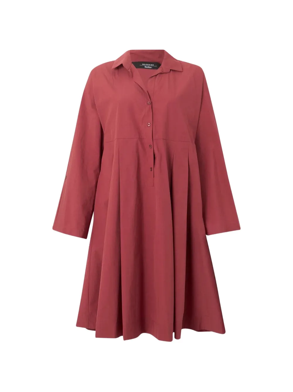 Weekend Max Mara pleated long-sleeve dress - Rosso