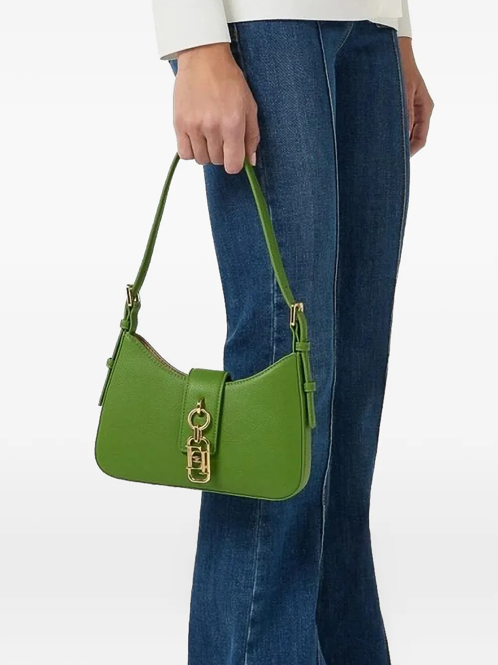  Elisabetta Franchi Buckle Pendant Mini Bag - Green 
