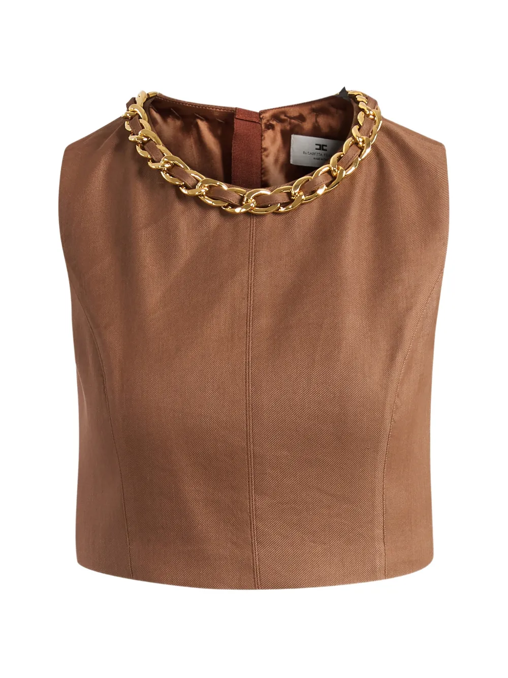 Elisabetta Franchi chain-collar top - Marrone