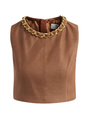 Elisabetta Franchi デニムビスチェ トップ | ブルー | FARFETCH JP