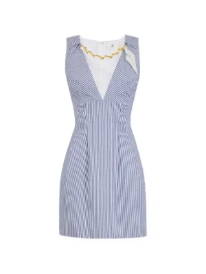 knee length dresses for ladies Dolce & Gabbana Beige Checkered Sleeveless Mini Shift Dress