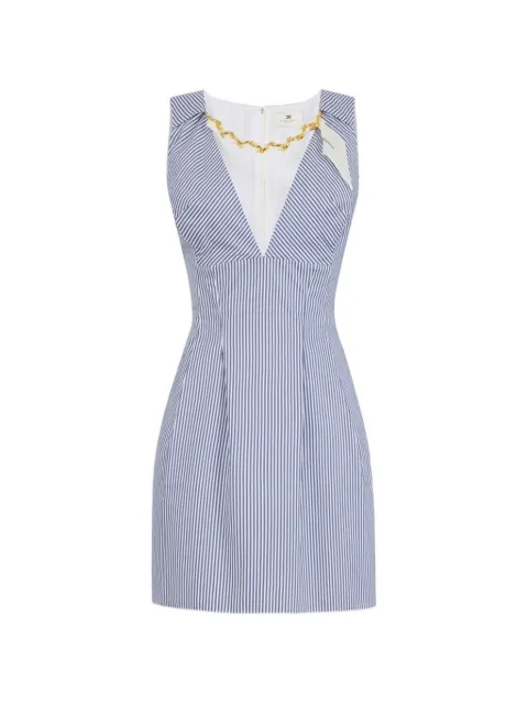 Elisabetta Franchi Gestreiftes Minikleid mit Kette