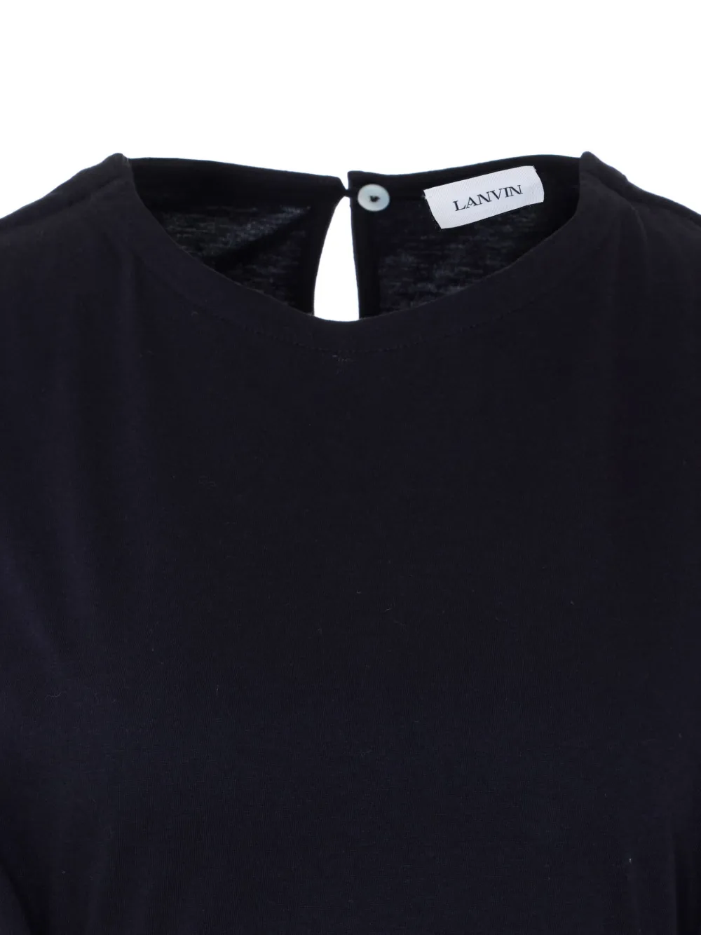 Lanvin T-shirt met kant en knoopdetail Blauw