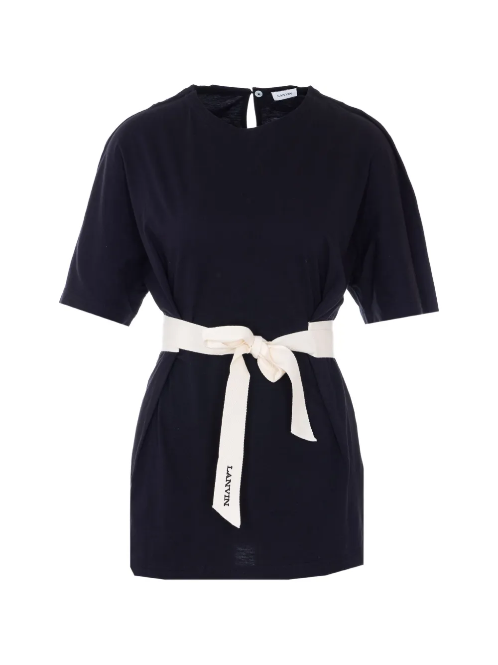 Lanvin button lace detail T-shirt - Blu