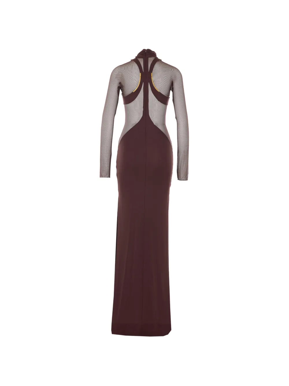 High-Neck Transparent-Sleeves Dress