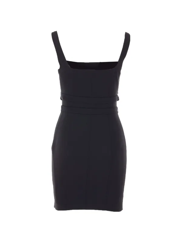 black short dress with thick straps Bardot Thick Strap Mini Dress  Black - L - Women's Fashion