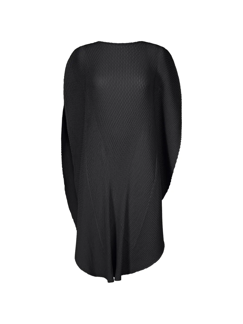 Issey Miyake Orbicular Pleats open-sleeve midi dress - Nero