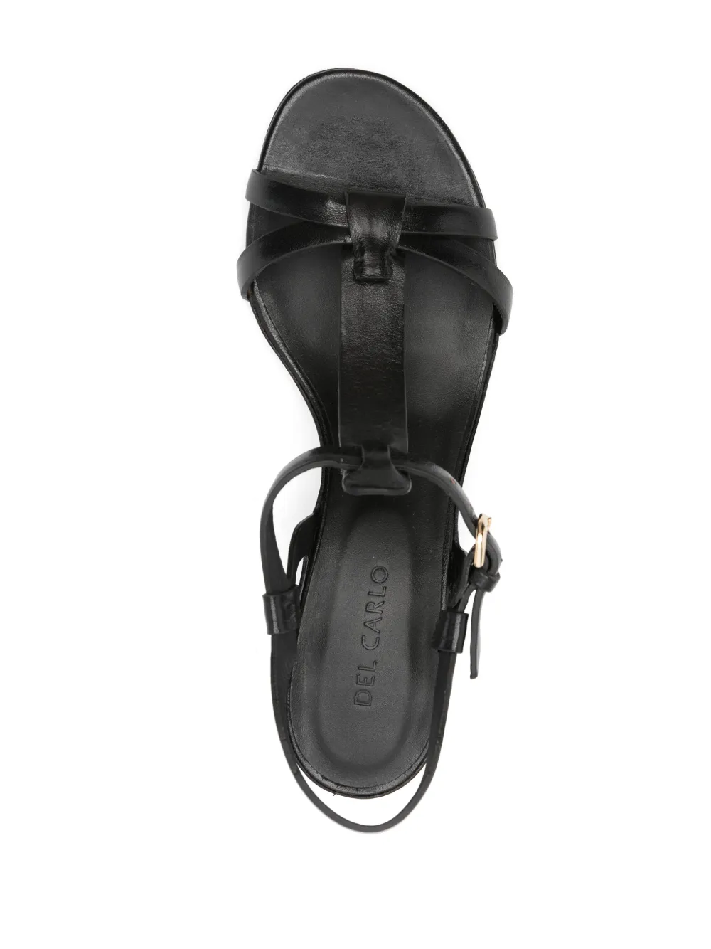 Del Carlo Sandalen met T-bandje Zwart