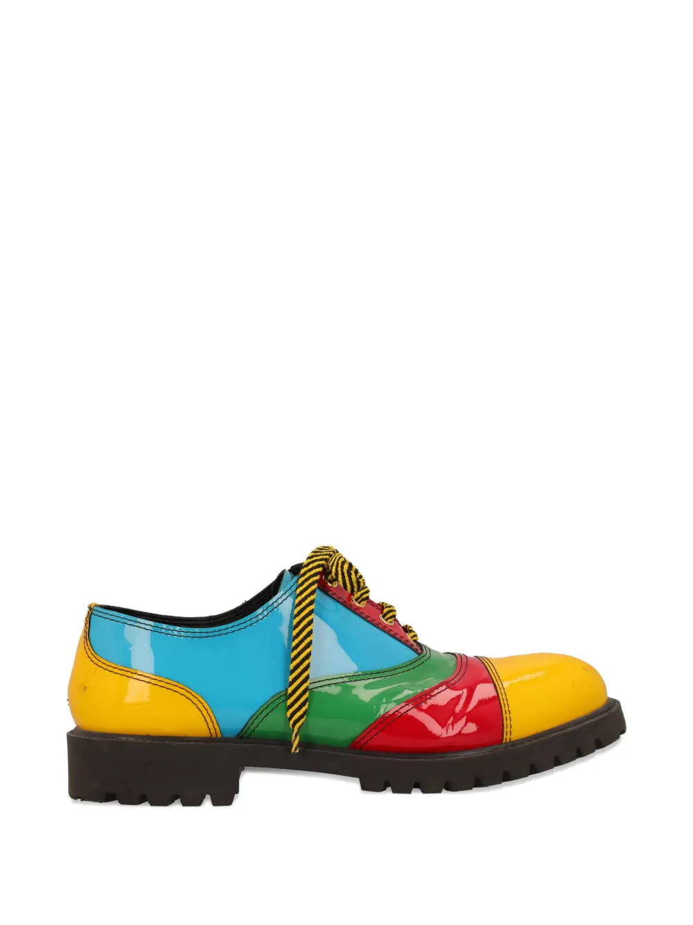 Moschino Pre-Owned patchwork lace-up derby shoes - Giallo