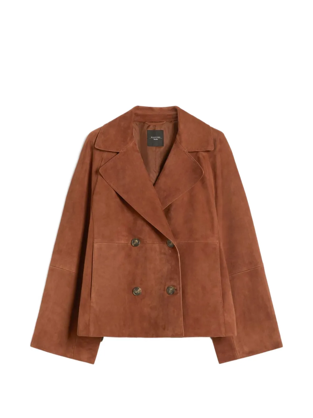 Weekend Max Mara double-breasted suede jacket - Marrone