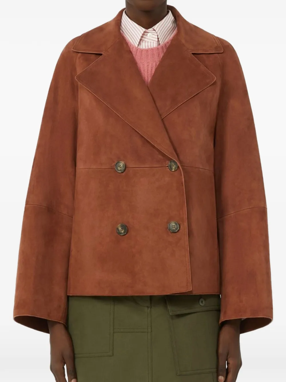 Double-Breasted Suede Jacket