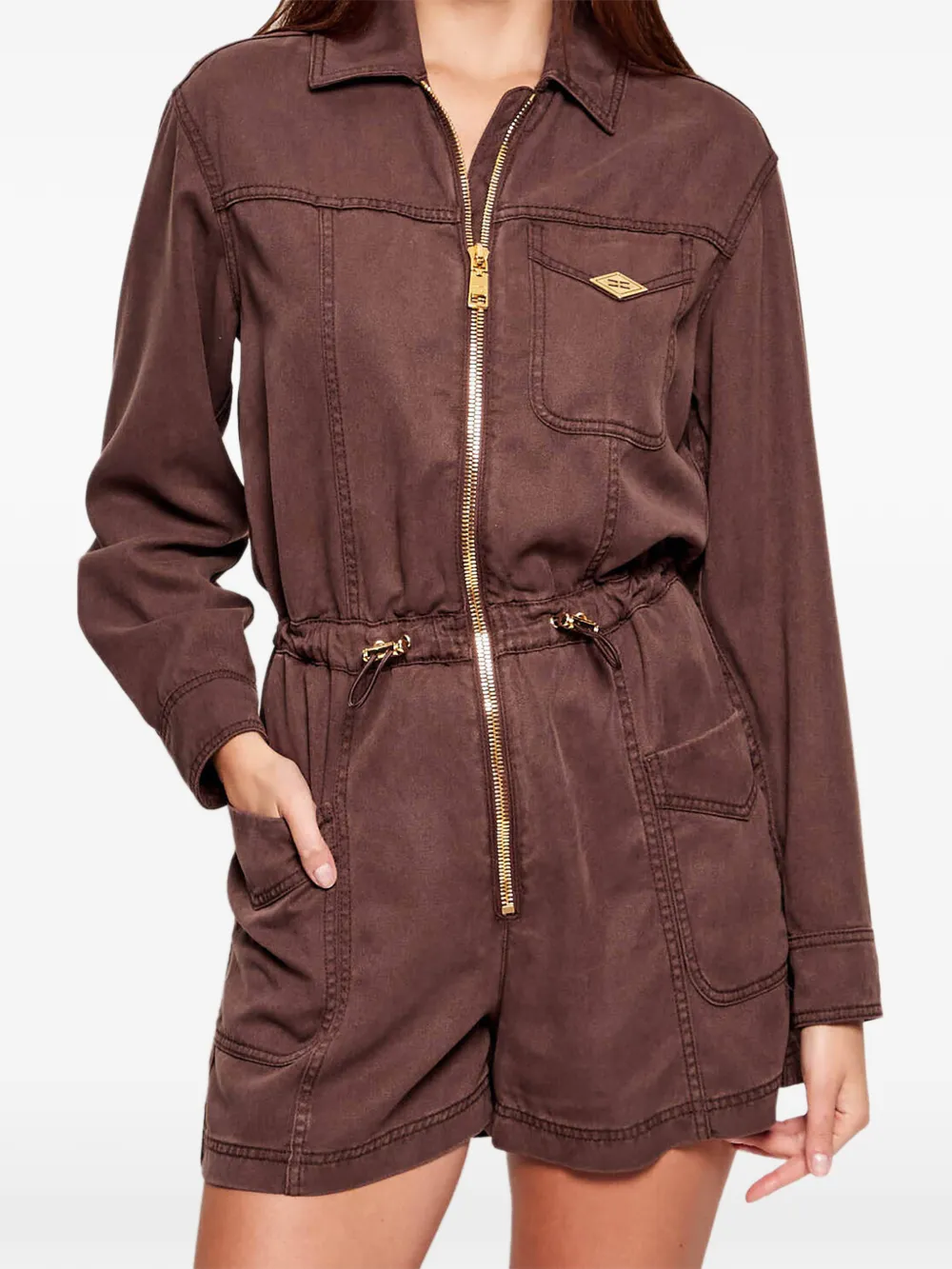 Elisabetta Franchi denim jumpsuit - Marrone