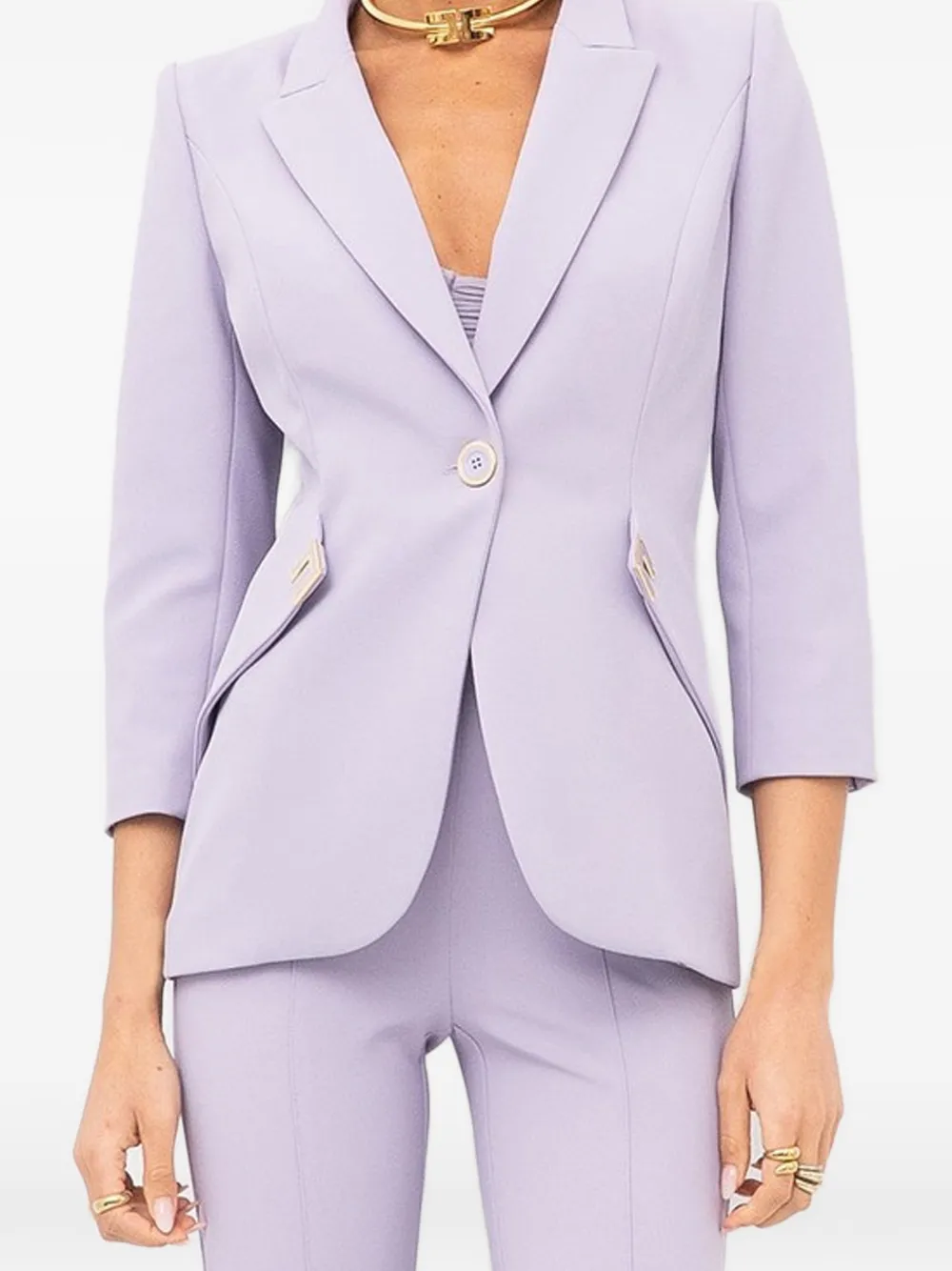 Elisabetta Franchi button trim blazer - Viola