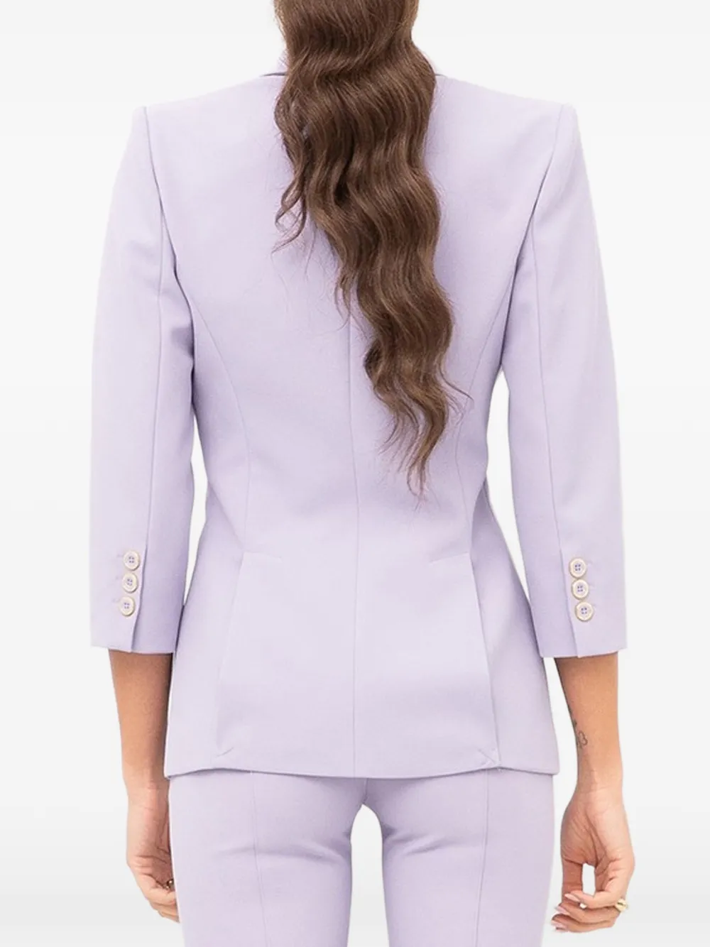  Elisabetta Franchi Button Trim Blazer - Purple 