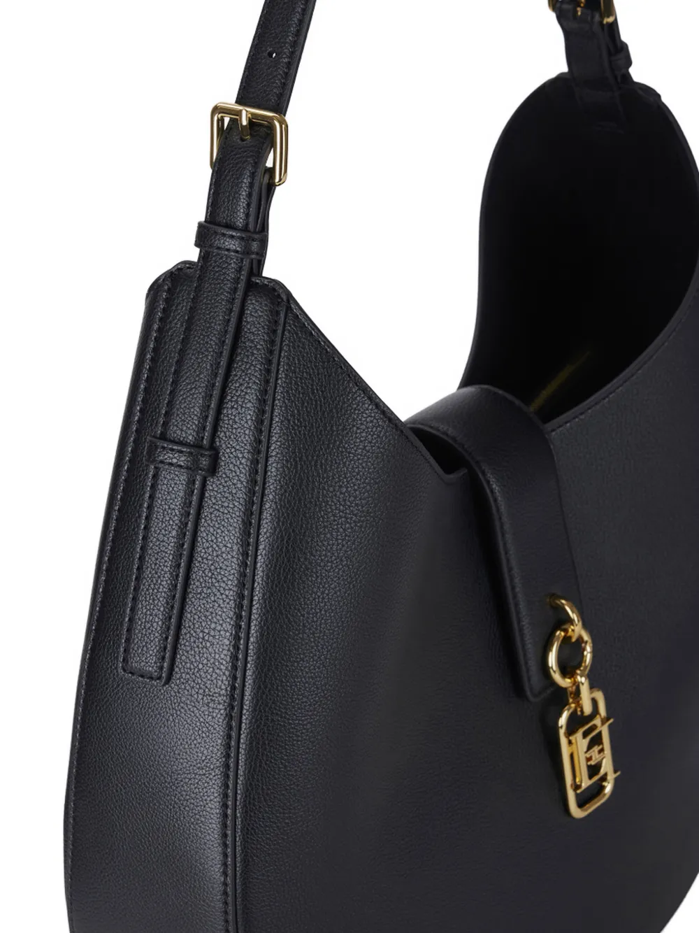 Elisabetta Franchi Schoudertas met logobedel Zwart