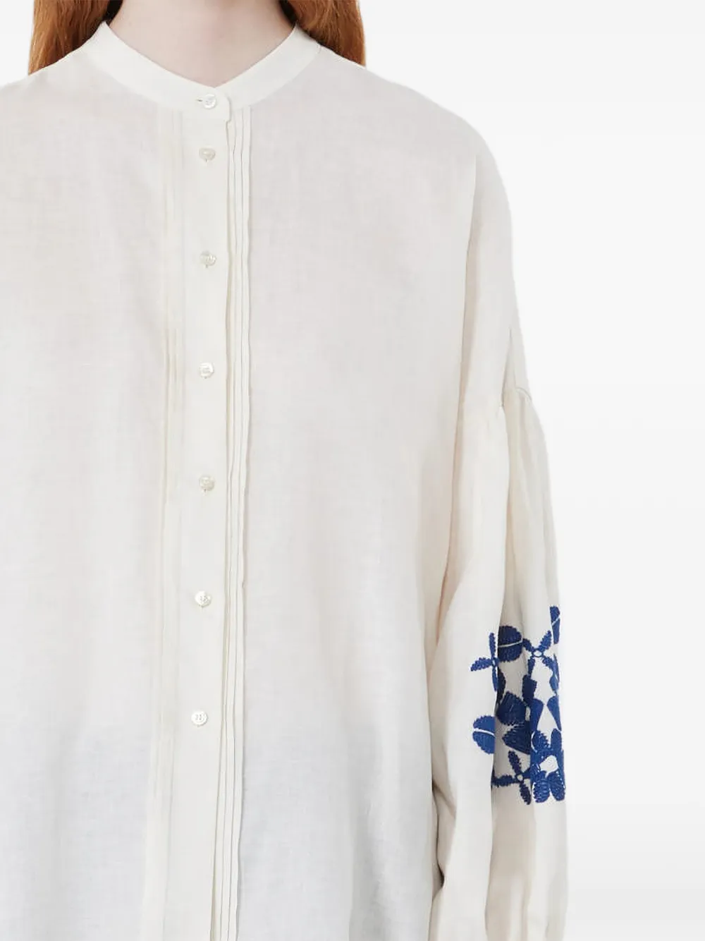  Weekend Max Mara Embellished-sleeve Blouse - Neutrals 