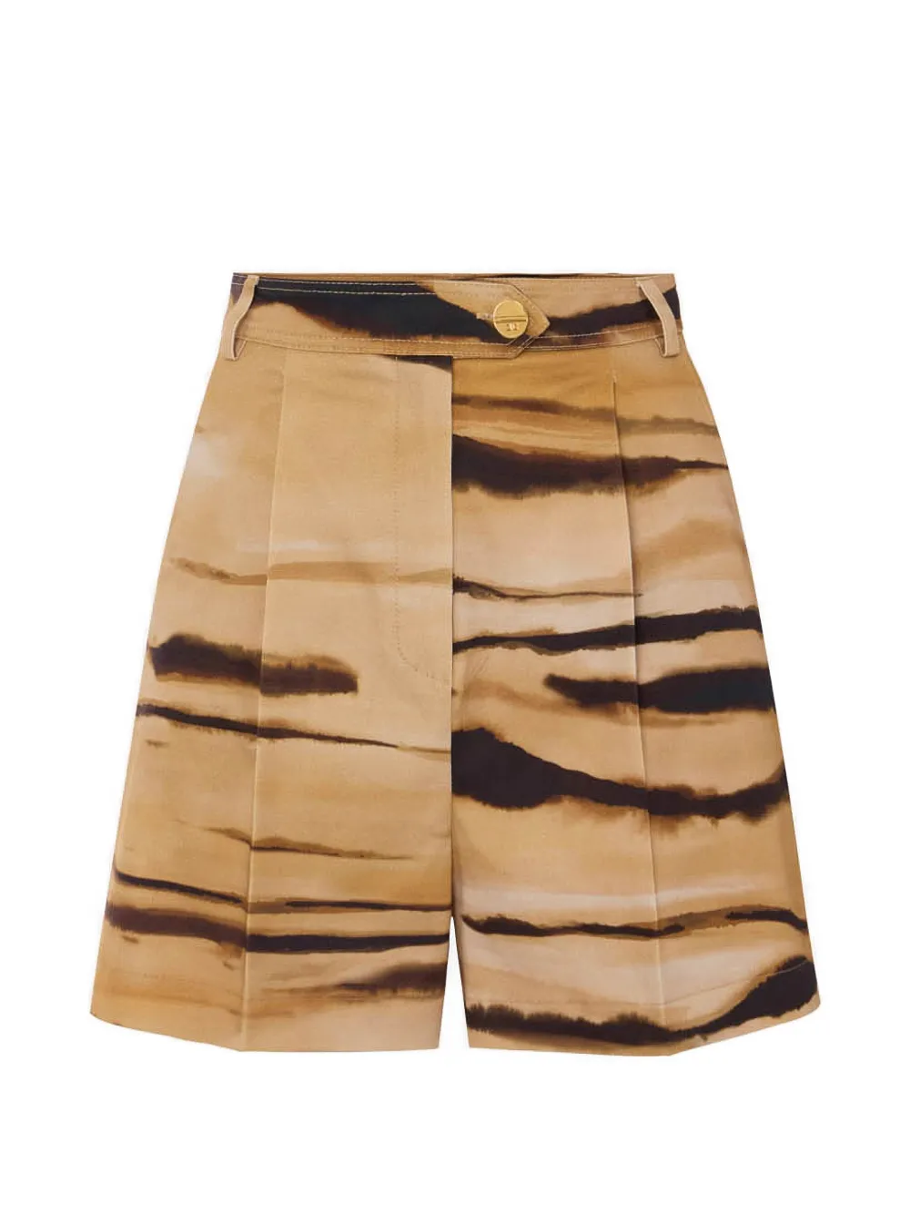 Elisabetta Franchi drill tiger print shorts - Toni neutri
