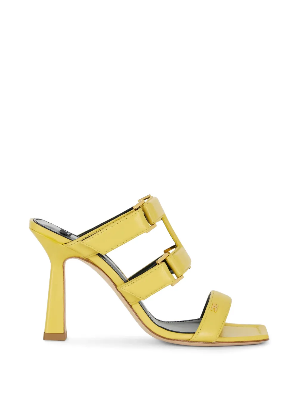 Elisabetta Franchi Leren sandalen Geel