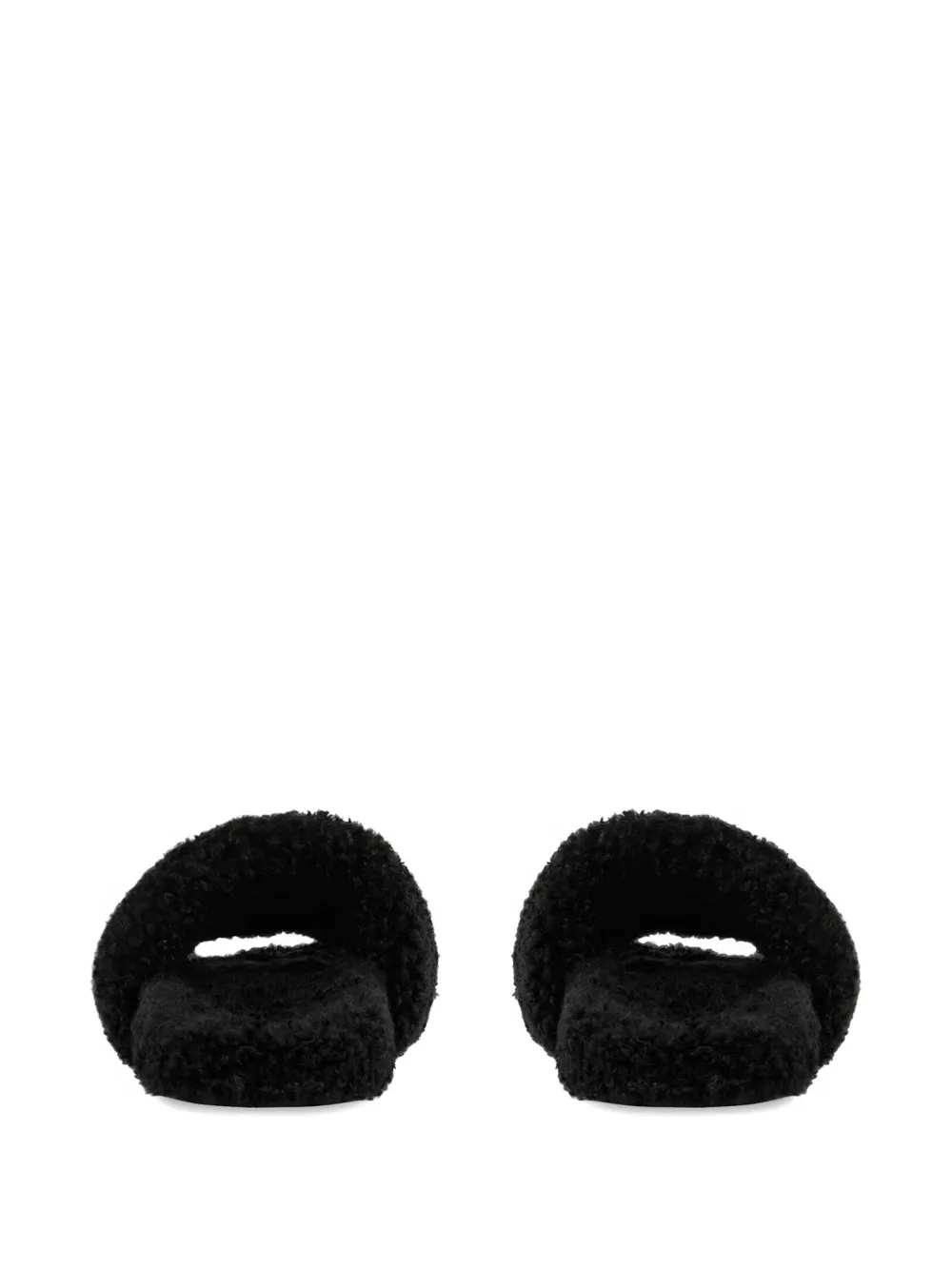 Balenciaga furry sandals Zwart