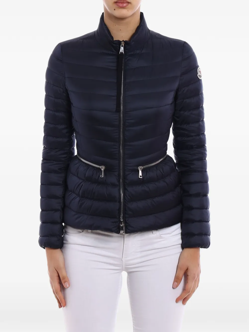 Moncler Agate gewatteerd jack met rits Blauw