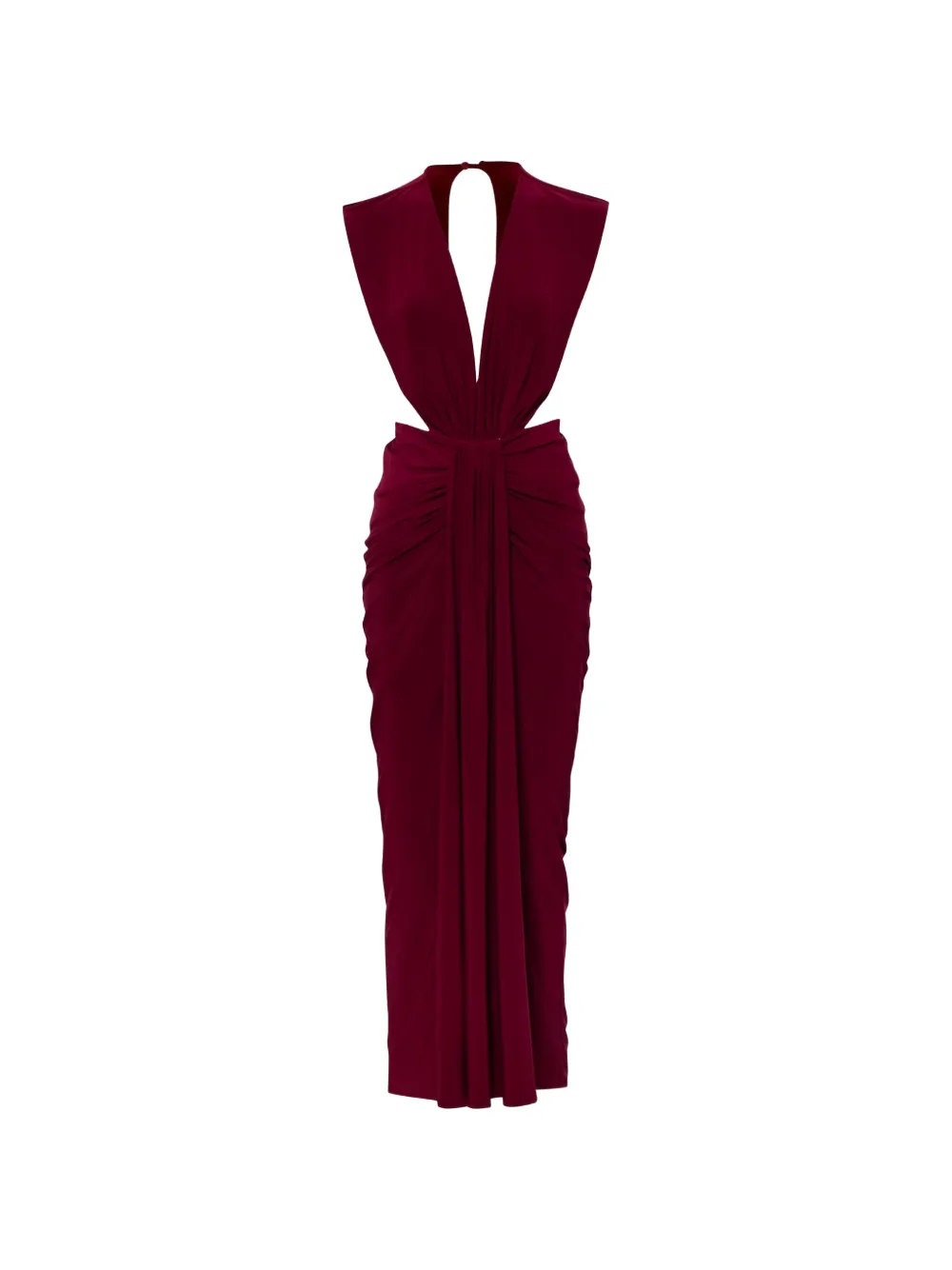 Baobab Nia V-neck ruched maxi dress - Rosso