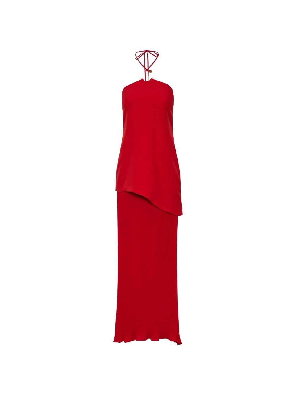 Baobab Gaia halter-ring pleated maxi dress - Rosso