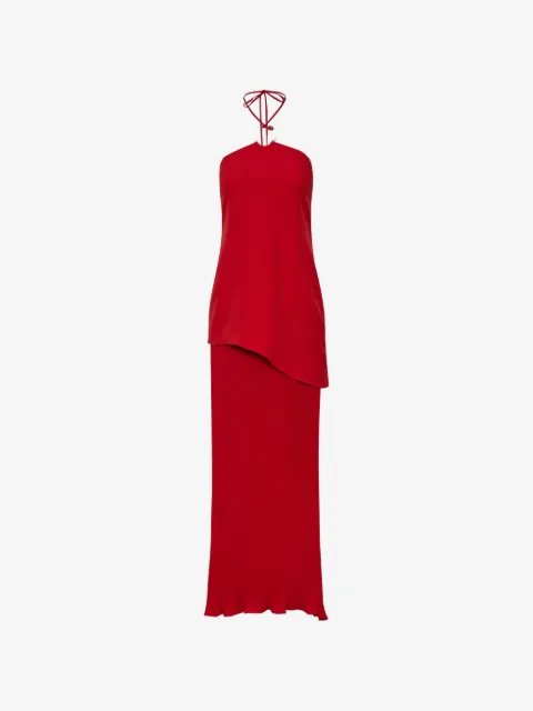 Baobab Gaia halter-ring pleated maxi dress