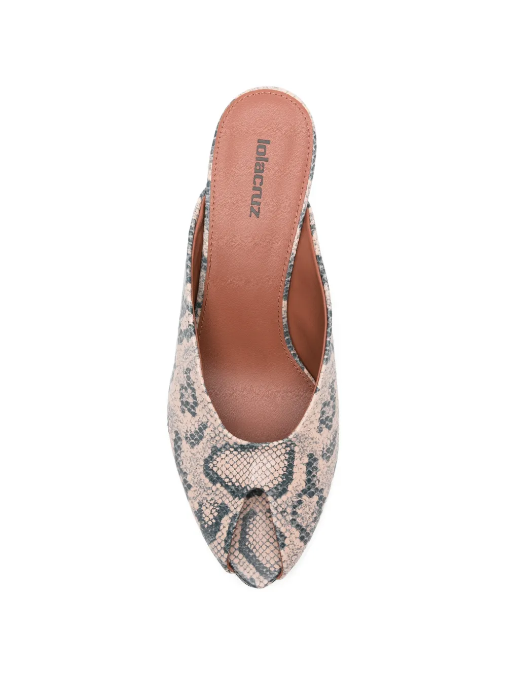 Lola Cruz snakeskin-pattern sandals Beige