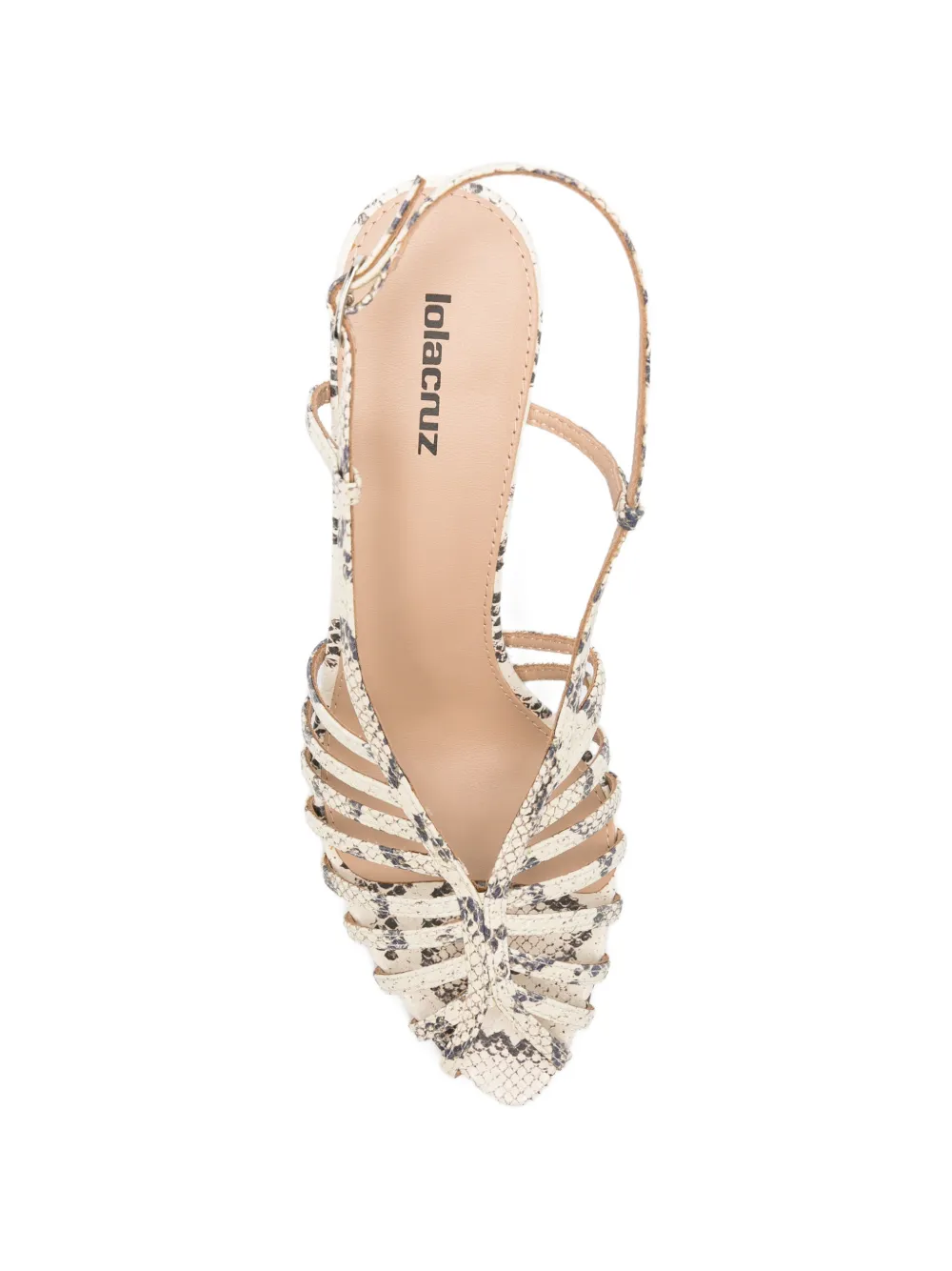 Lola Cruz Agate sandalen met bandjes Beige