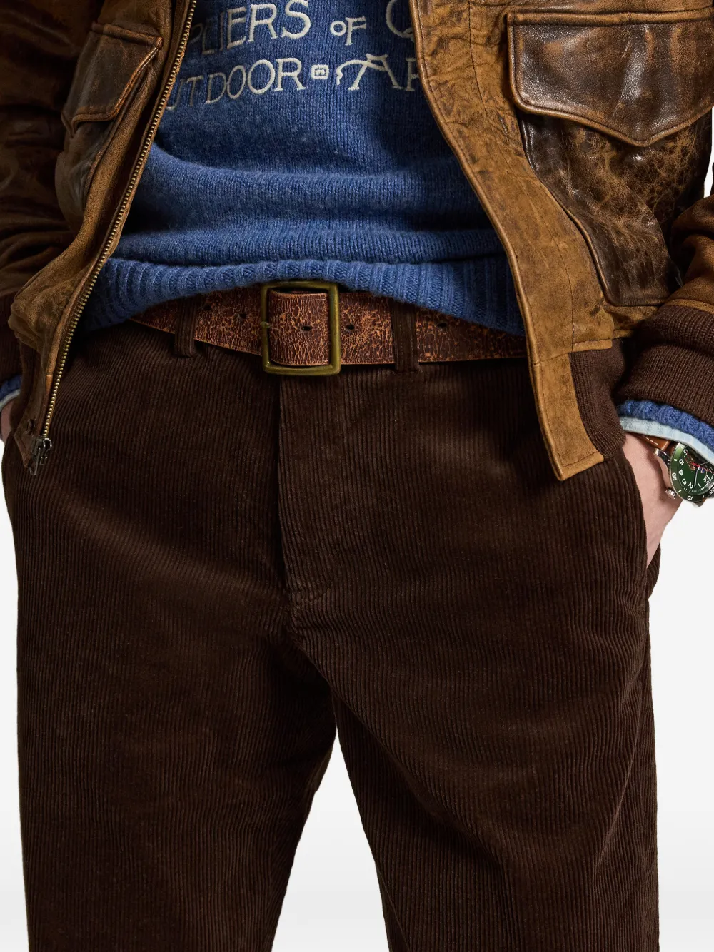 Polo Ralph Lauren Ribfluwelen stretch broek Bruin