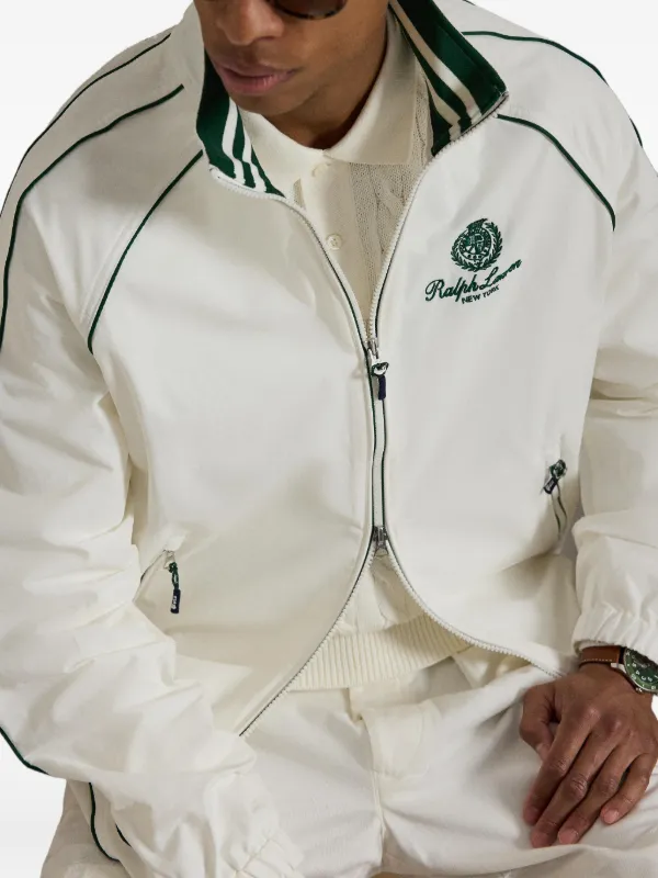 Polo Ralph Lauren crest-print Piping Jacket | White | FARFETCH