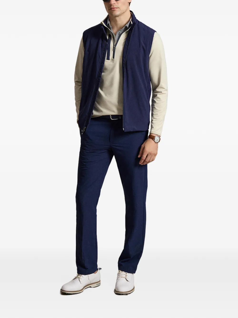 RLX Ralph Lauren Jersey sweater met kwartrits Beige
