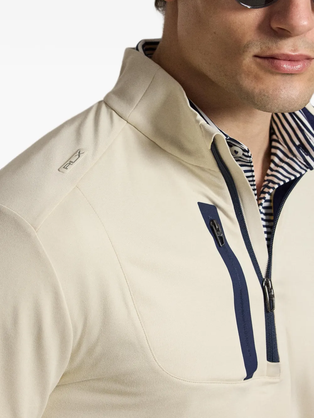 RLX Ralph Lauren Jersey sweater met kwartrits Beige