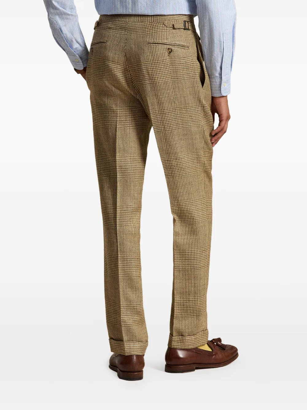 Polo Ralph Lauren Glen geruite plooibroek Bruin