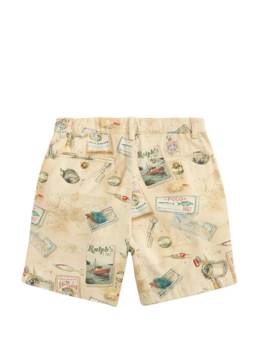 POLO RALPH LAUREN KIDS Whitman shorts met print Beige
