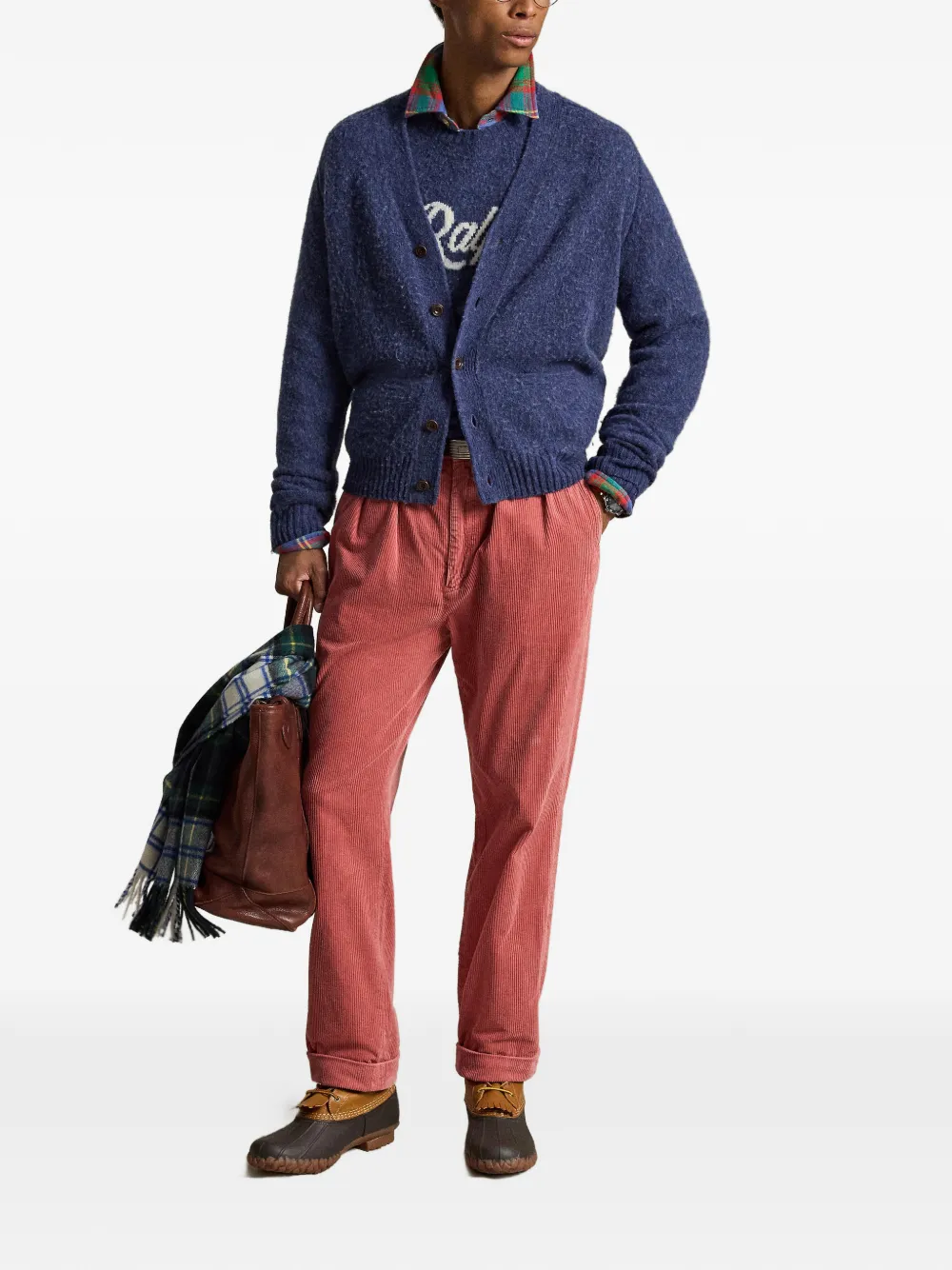 Polo Ralph Lauren Whitman geplooide ribfluwelen broek Roze