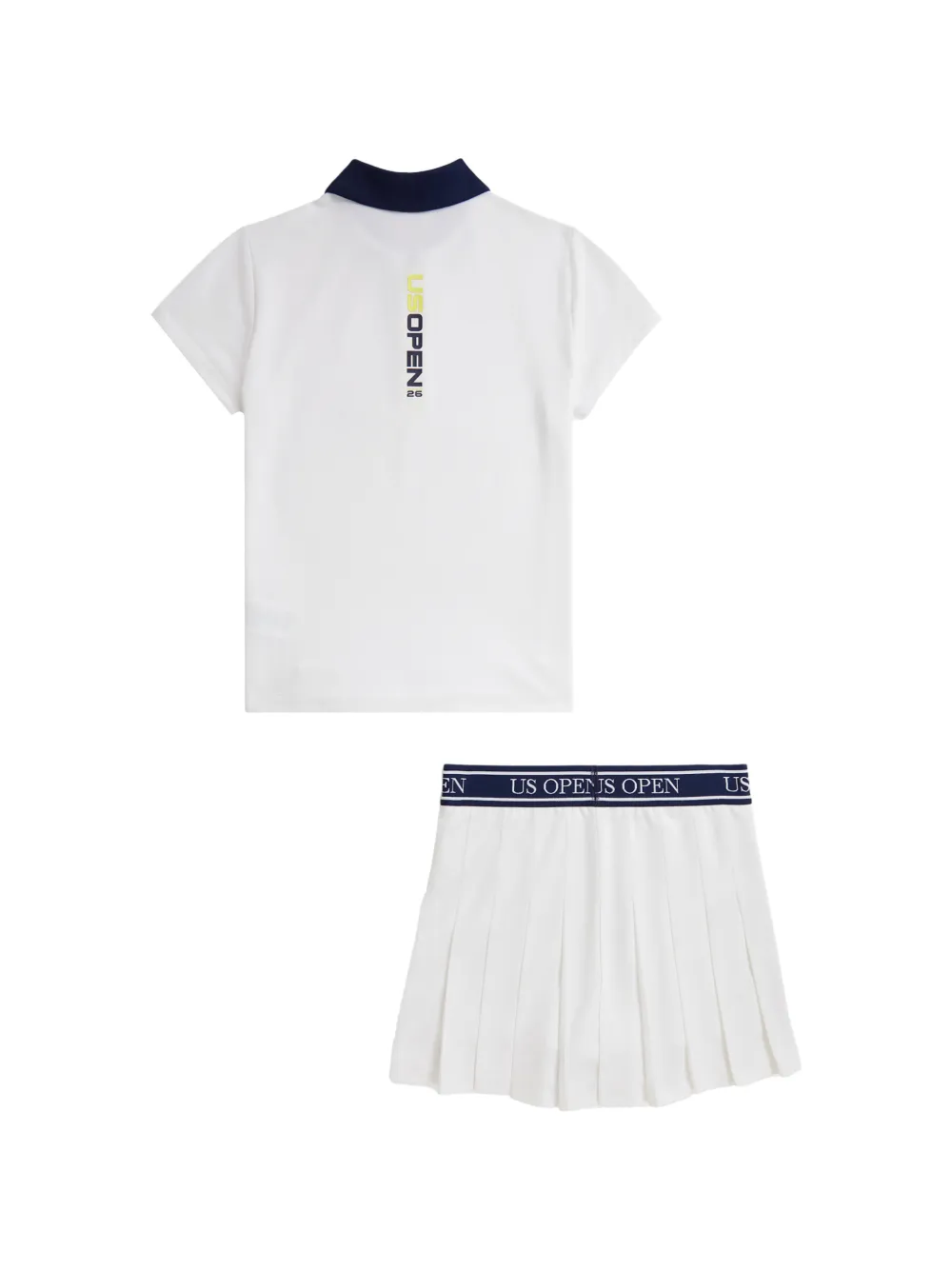 POLO RALPH LAUREN KIDS Geplooide poloshirt en skort Wit