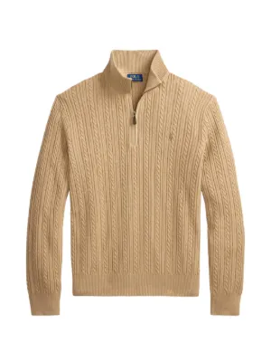 Polo Ralph Lauren ケーブルニット ハーフジップセーター | ブラウン