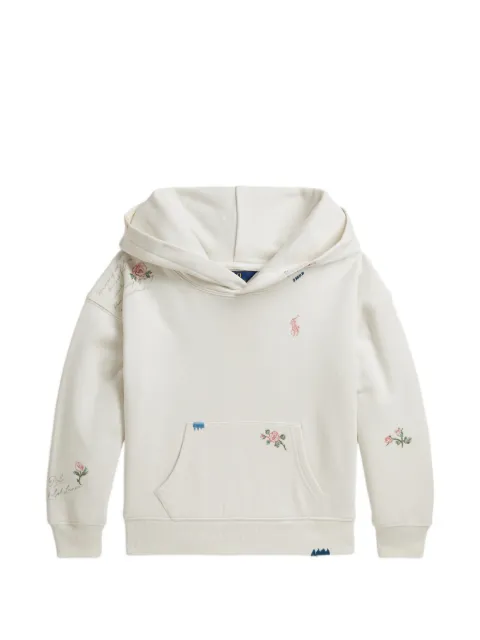 POLO RALPH LAUREN KIDS hoodie con rosas bordadas