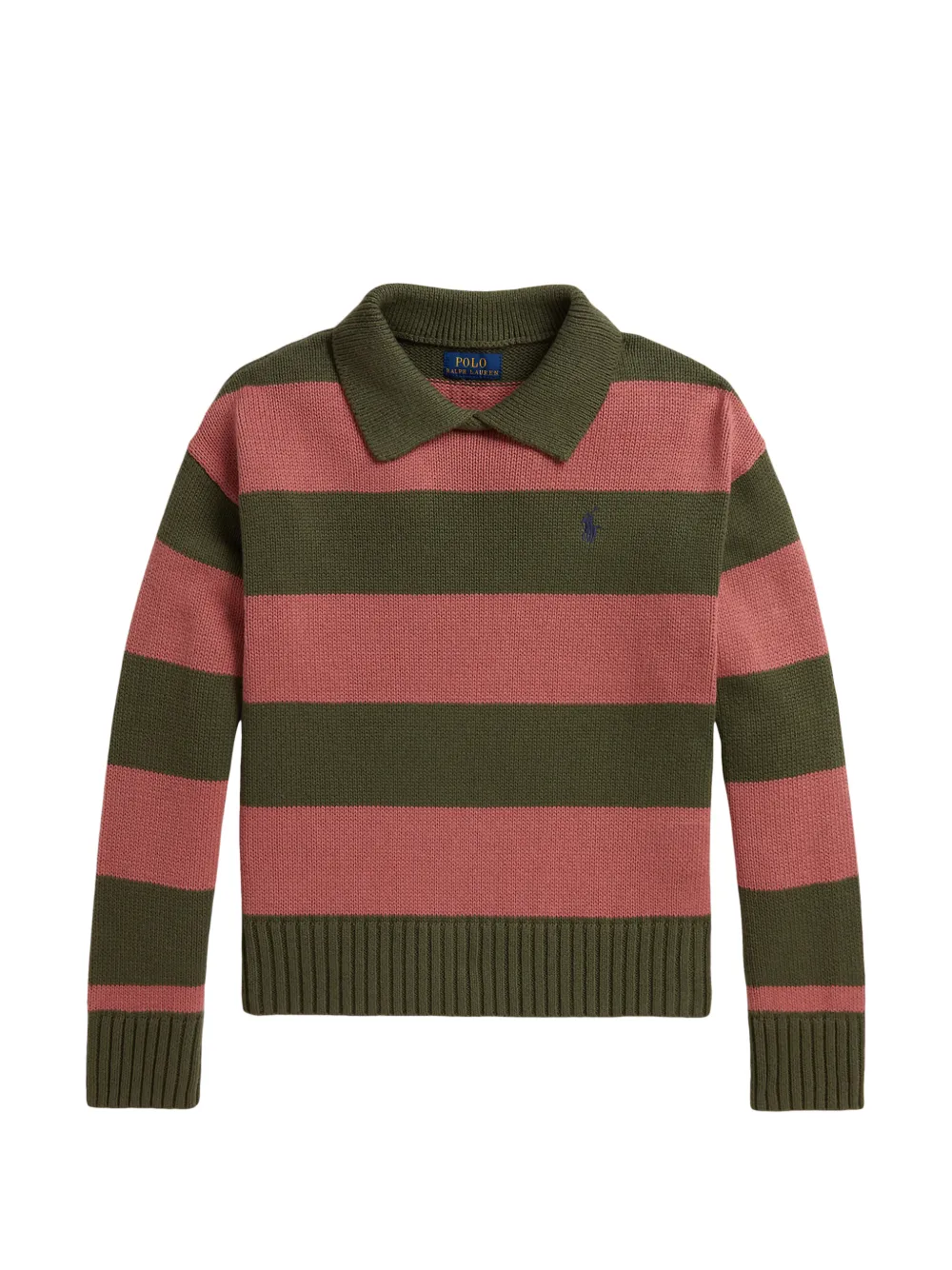 POLO RALPH LAUREN KIDS Maglione in cotone a righe - Verde