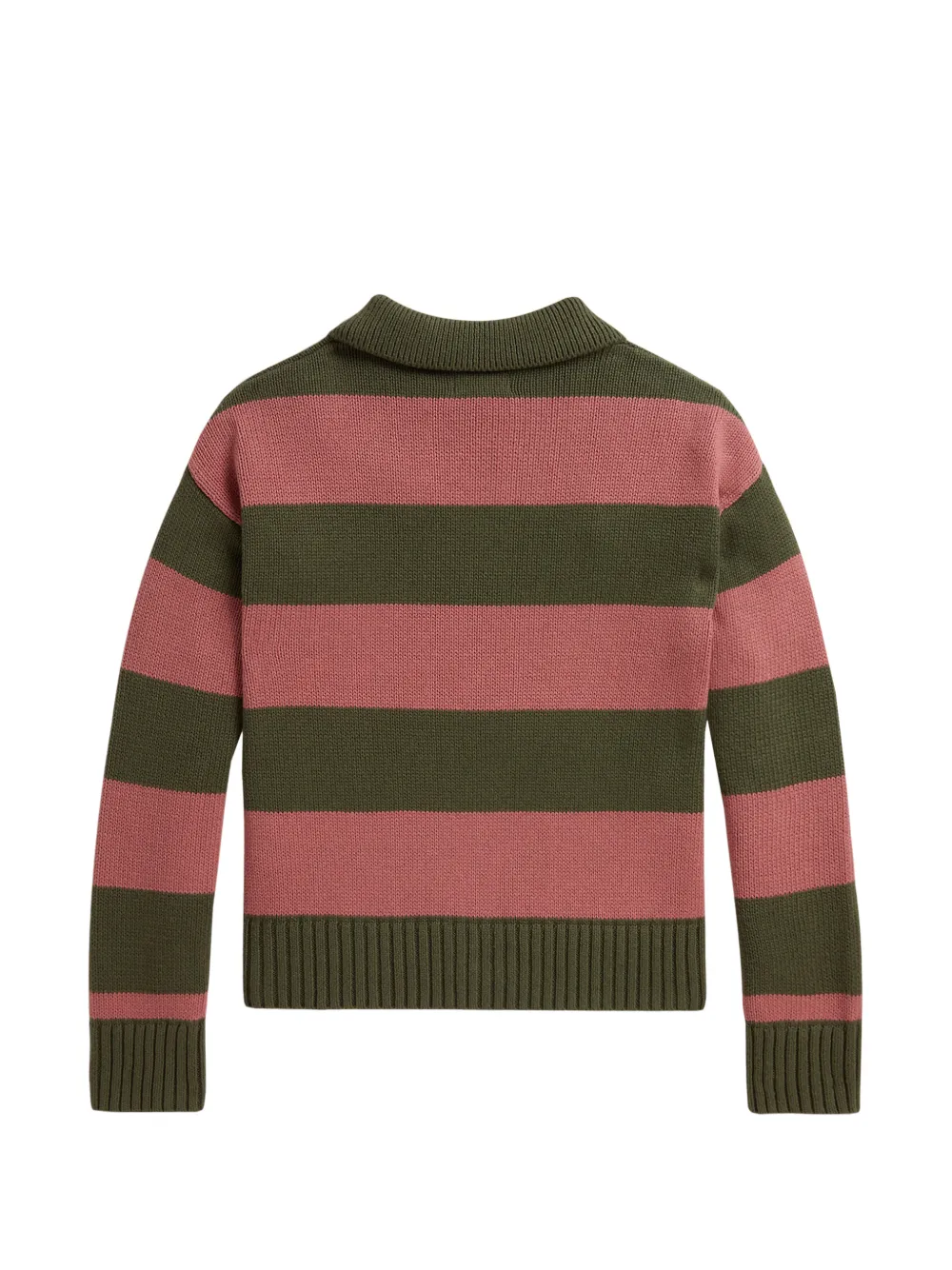 POLO RALPH LAUREN KIDS Gestreepte katoenen trui Groen