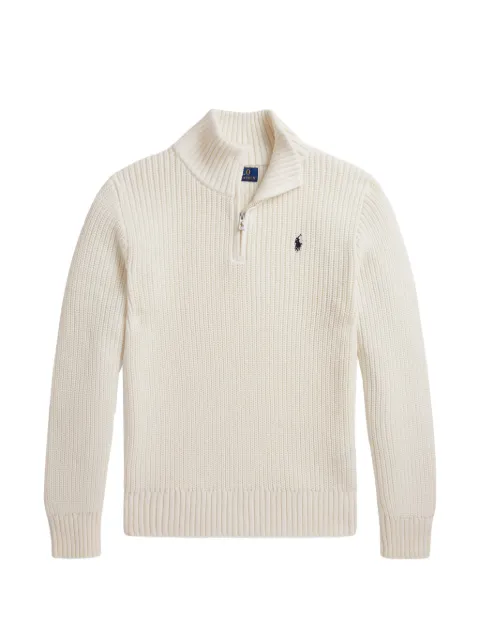 POLO RALPH LAUREN KIDS 하프 지퍼 골지 니트 스웨터