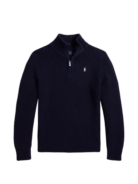 POLO RALPH LAUREN KIDS quarter-zip cable-knit sweater