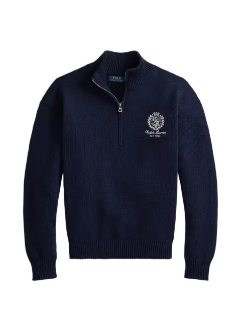 Polo Ralph Lauren embroidered-logo quarter-zip sweater