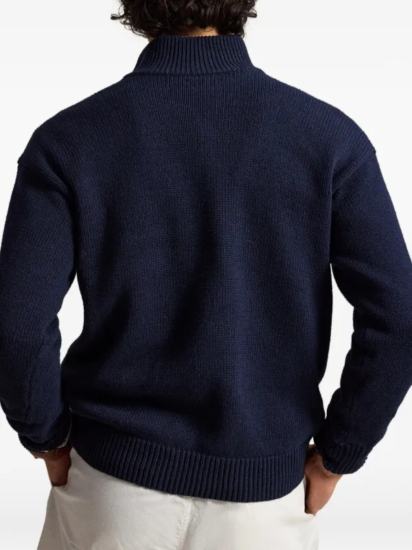 Polo Ralph Lauren Wimbledon embroidered-logo quarter-zip Sweater