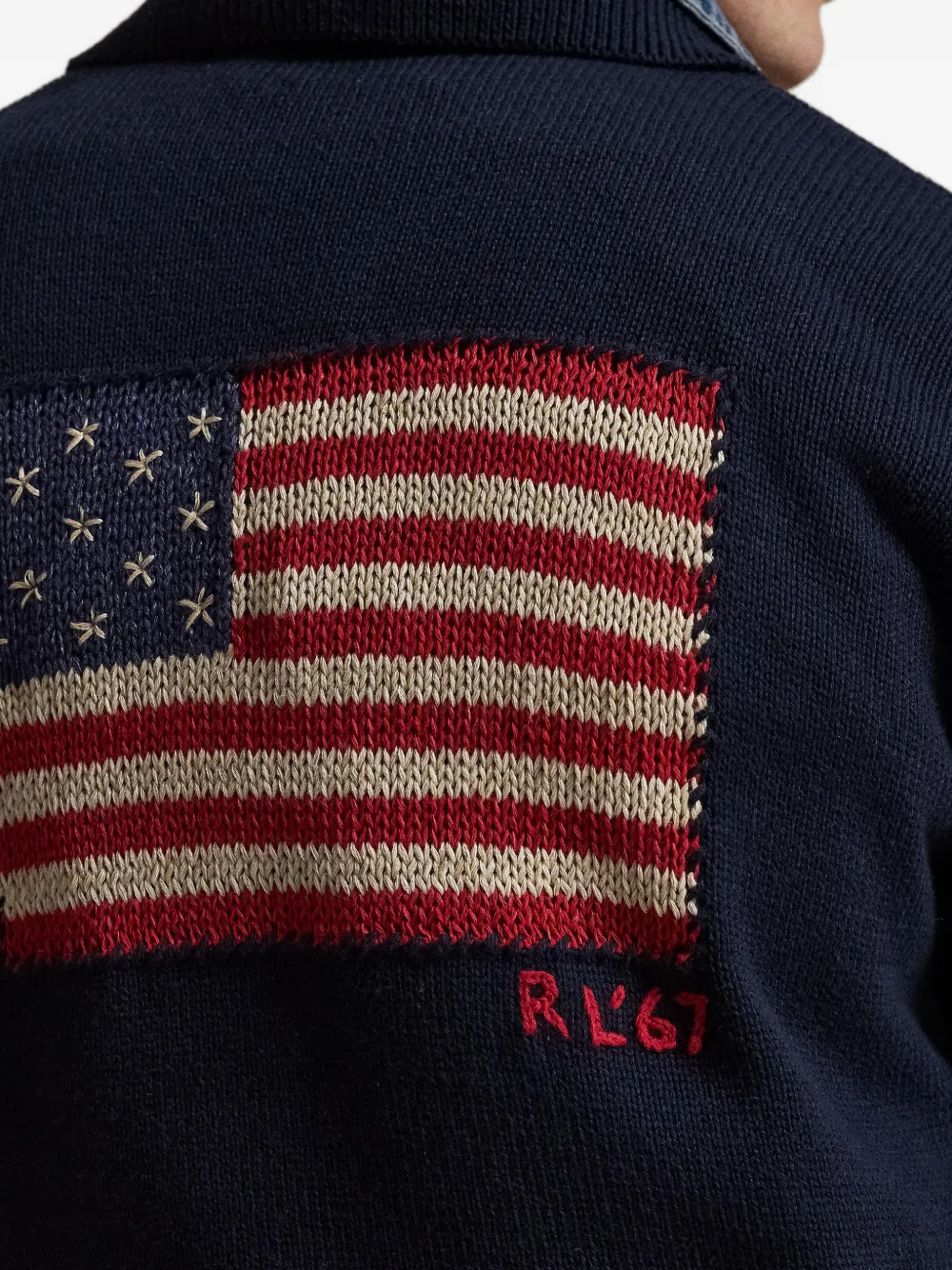 Polo Ralph Lauren Ruimvallende Flag katoenen trui Blauw