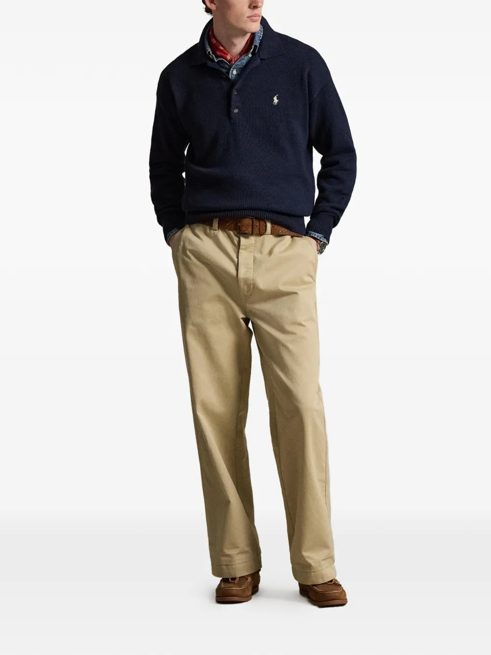 Polo Ralph Lauren Ruimvallende Flag katoenen trui Blauw